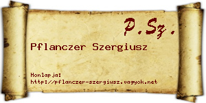 Pflanczer Szergiusz névjegykártya